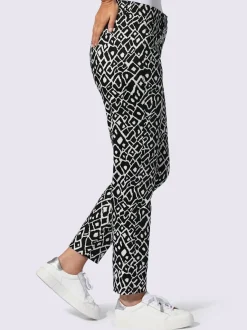 Pantalons imprimés en coton avec fausses poches arrière