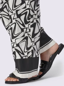 Pantalons imprimés à jambes larges en viscose douce