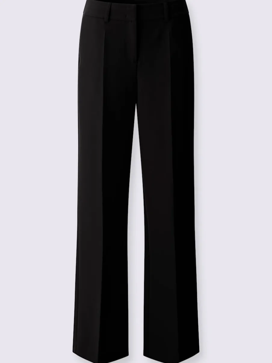 Pantalons à jambes larges avec plis et poches décoratives