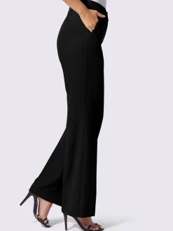 Pantalons à jambes larges avec plis et poches décoratives