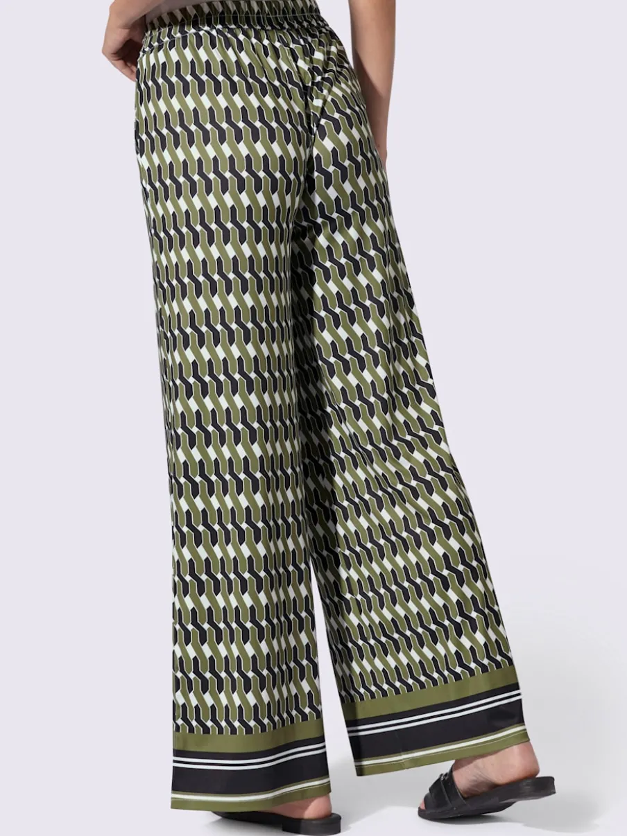 Pantalons à jambes larges avec ceinture élastique confortable