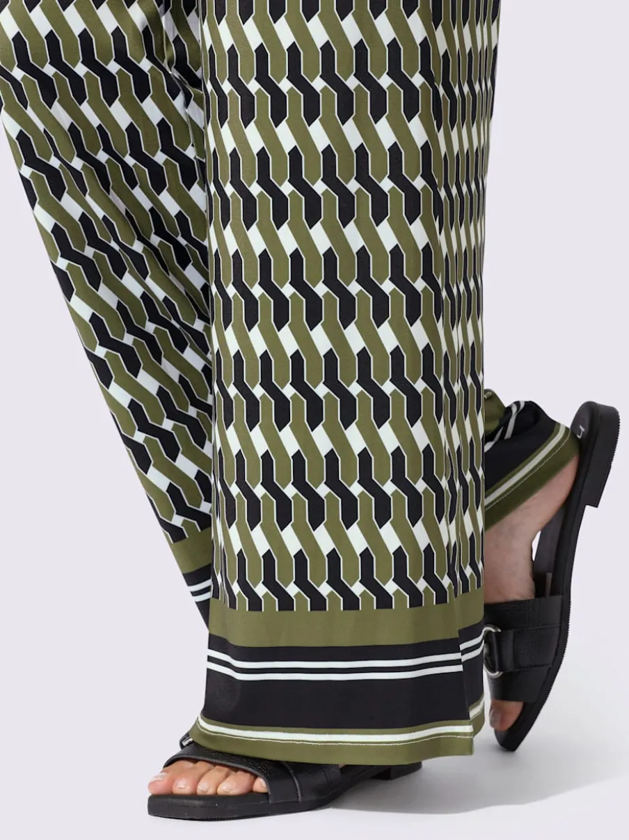 Pantalons à jambes larges avec ceinture élastique confortable