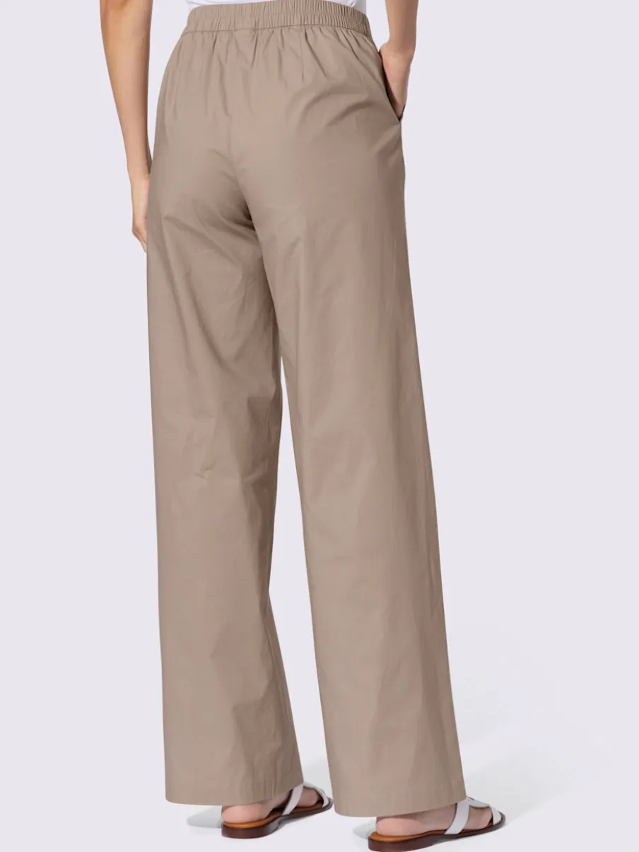 Pantalons jambes larges avec poches et ceinture élastique