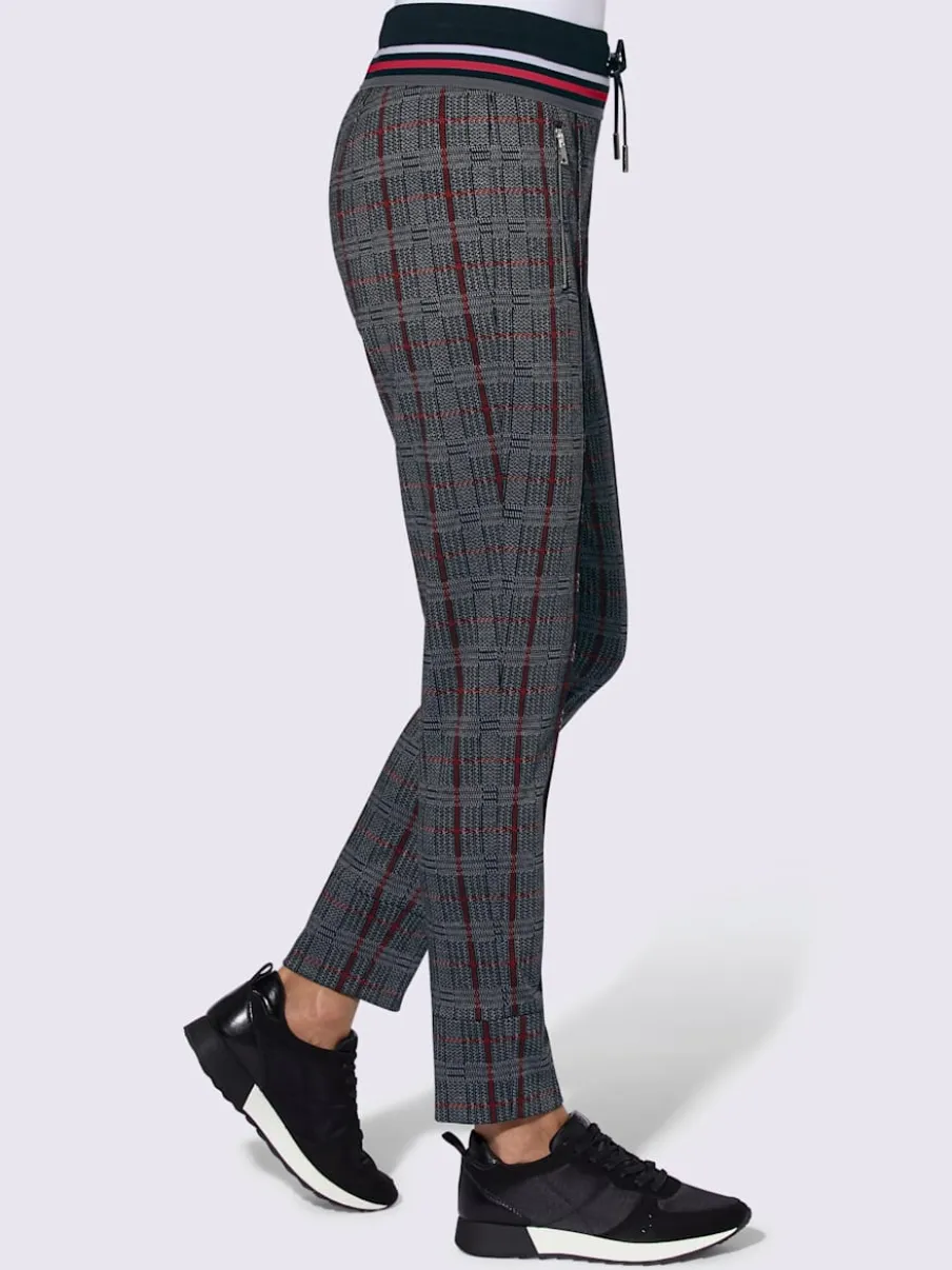 Pantalons jogging en jersey avec ceinture élastique contrastante
