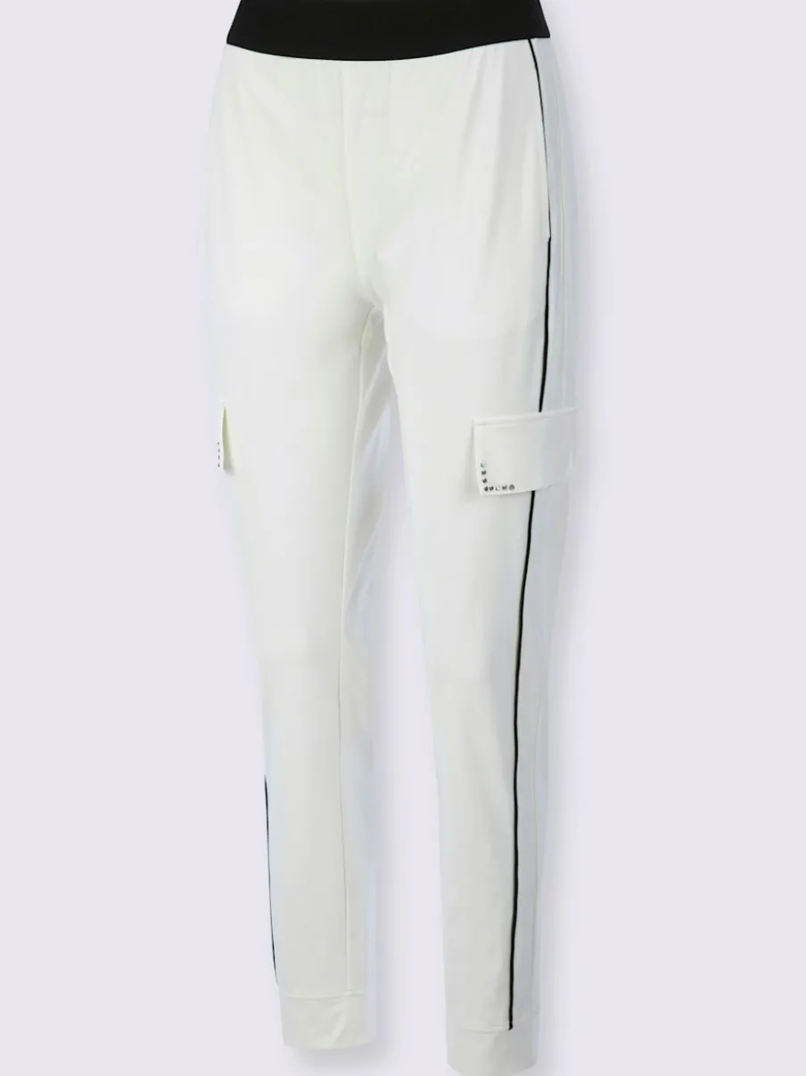 Pantalons jogpants avec poches latérales et empiècements contrastés