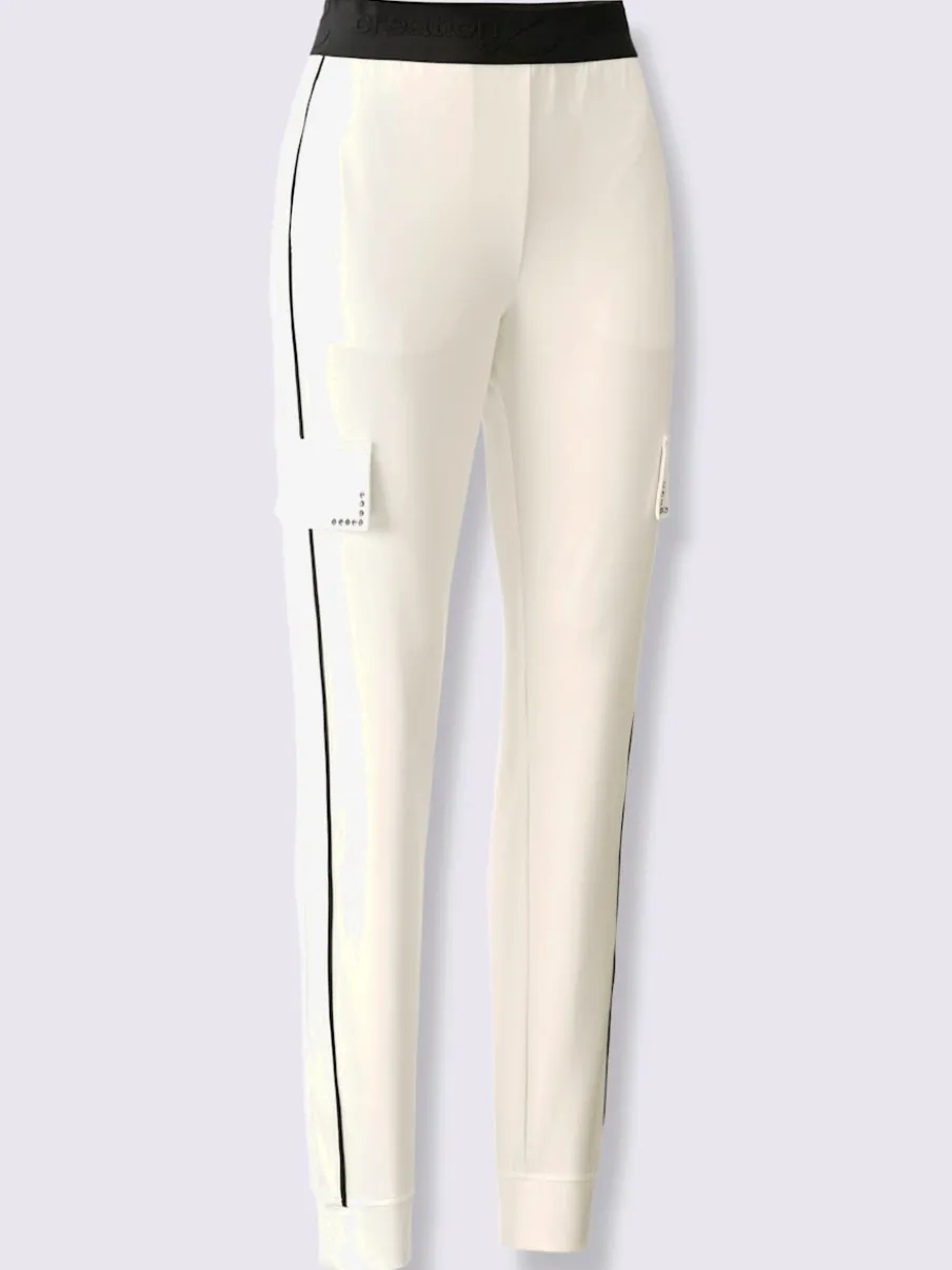Pantalons jogpants avec poches latérales et empiècements contrastés