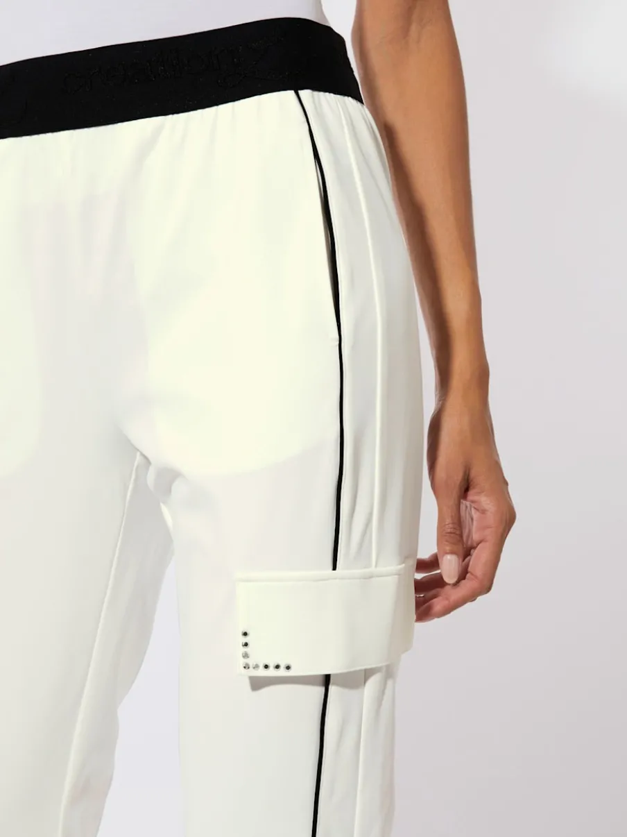 Pantalons jogpants avec poches latérales et empiècements contrastés