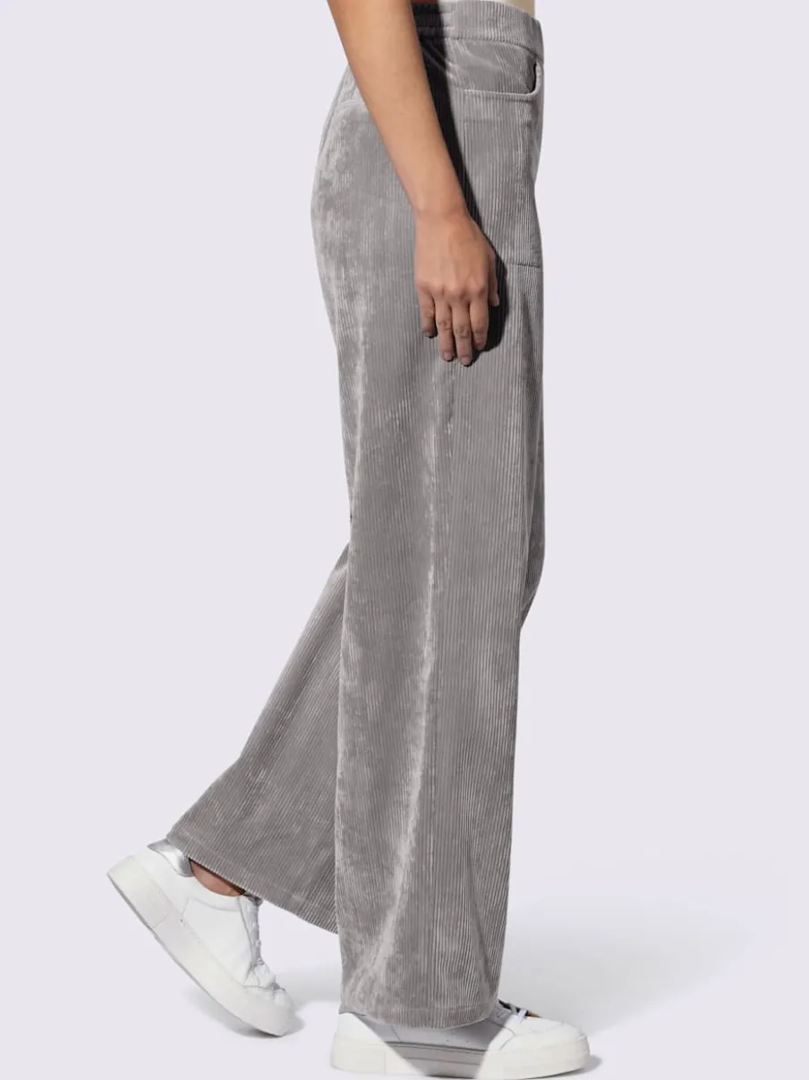 Pantalons large en velours avec ceinture élastique confortable