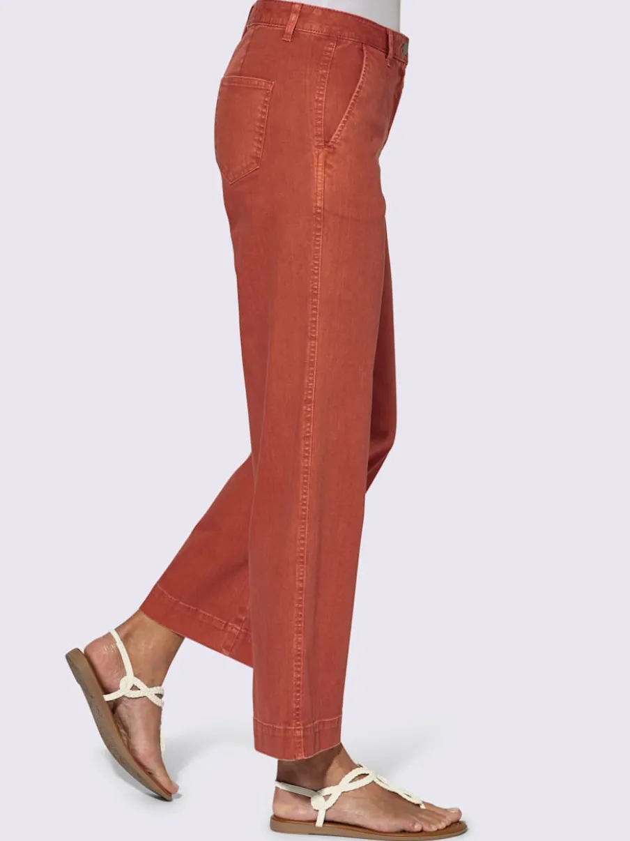 Pantalons larges avec poches et matière twill douce