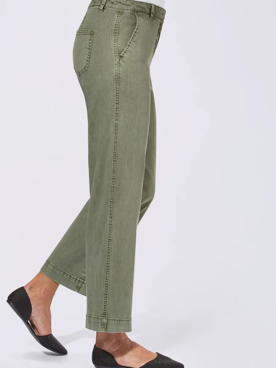 Pantalons larges avec poches et matière twill douce