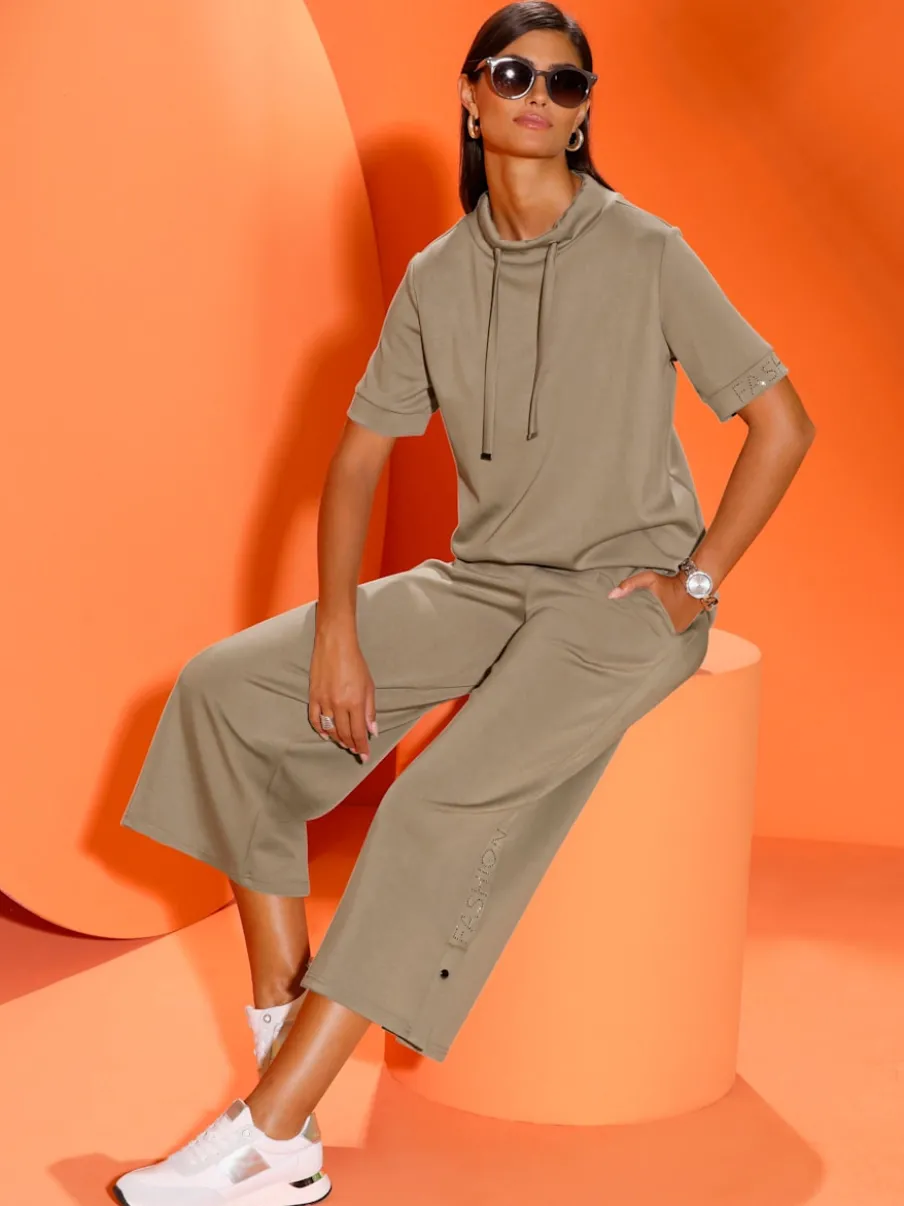 Pantalons larges à ceinture élastique et poches latérales