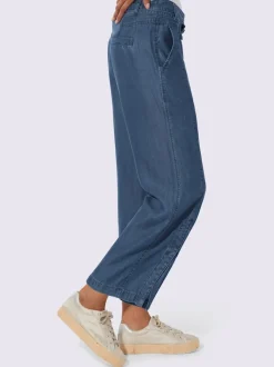 Pantalons larges en jean et lyocell à ceinture