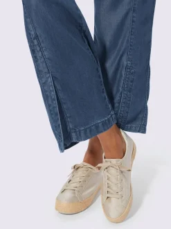 Pantalons larges en jean et lyocell à ceinture