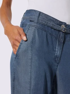 Pantalons larges en jean et lyocell à ceinture