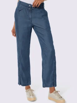 Pantalons larges en jean et lyocell à ceinture