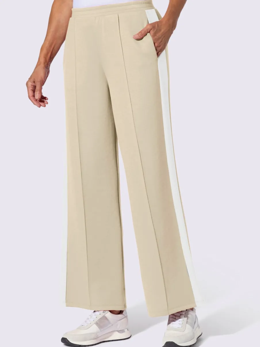 Pantalons larges en jersey avec ceinture élastique et poches