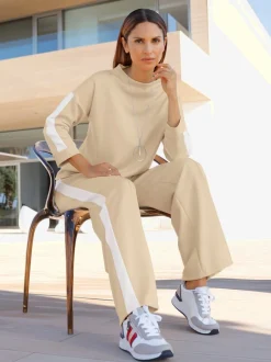 Pantalons larges en jersey avec ceinture élastique et poches
