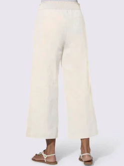 Pantalons larges en lin avec ceinture élastique confortable