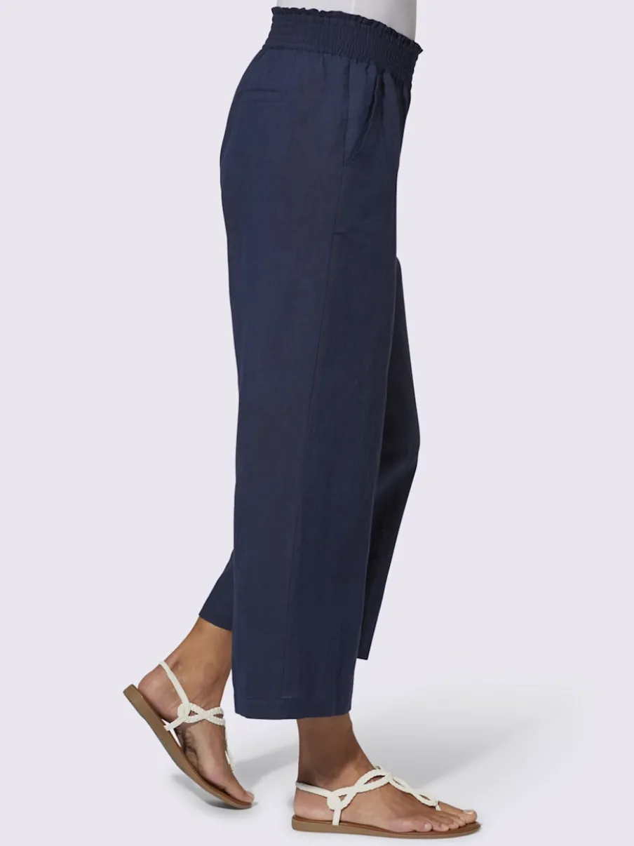 Pantalons larges en lin avec ceinture élastique confortable