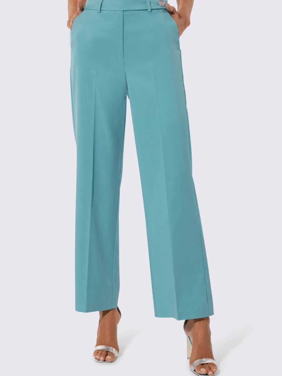 Pantalons larges en mélange de lyocell avec poches