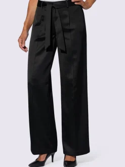 Pantalons larges en satin avec ceinture nouable amovible