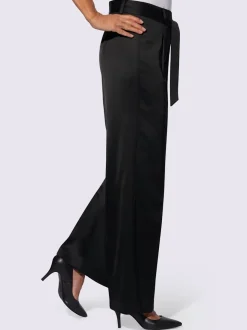 Pantalons larges en satin avec ceinture nouable amovible