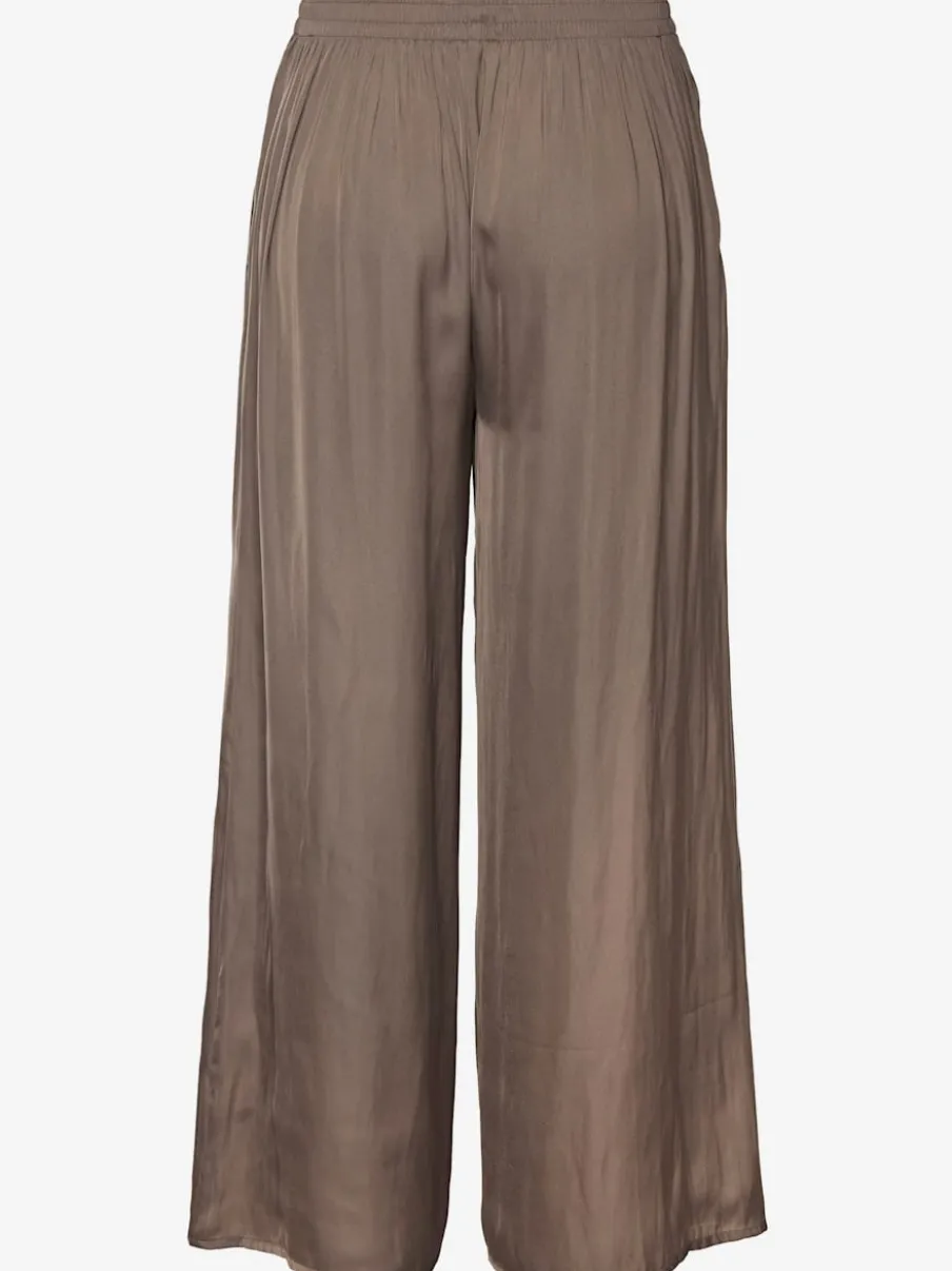 Pantalons larges en satin avec ceinture élastique confortable