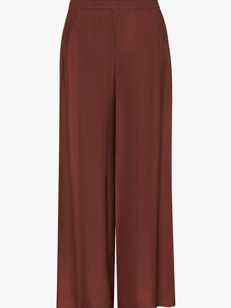 Pantalons larges en satin avec ceinture élastique confortable