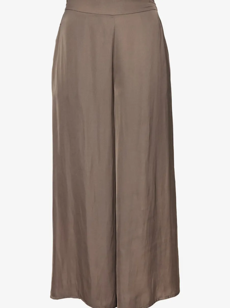 Pantalons larges en satin avec ceinture élastique confortable