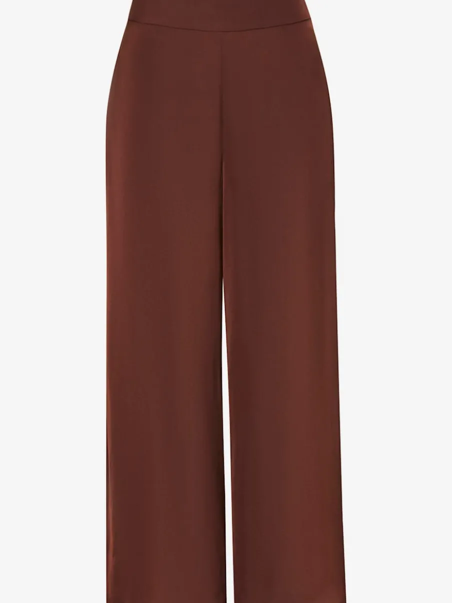 Pantalons larges en satin avec ceinture élastique confortable