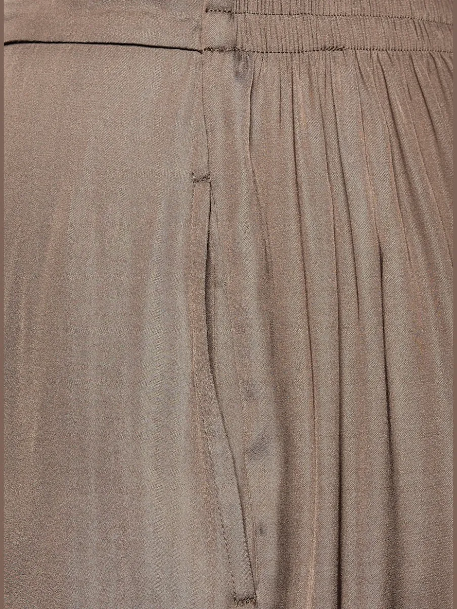 Pantalons larges en satin avec ceinture élastique confortable