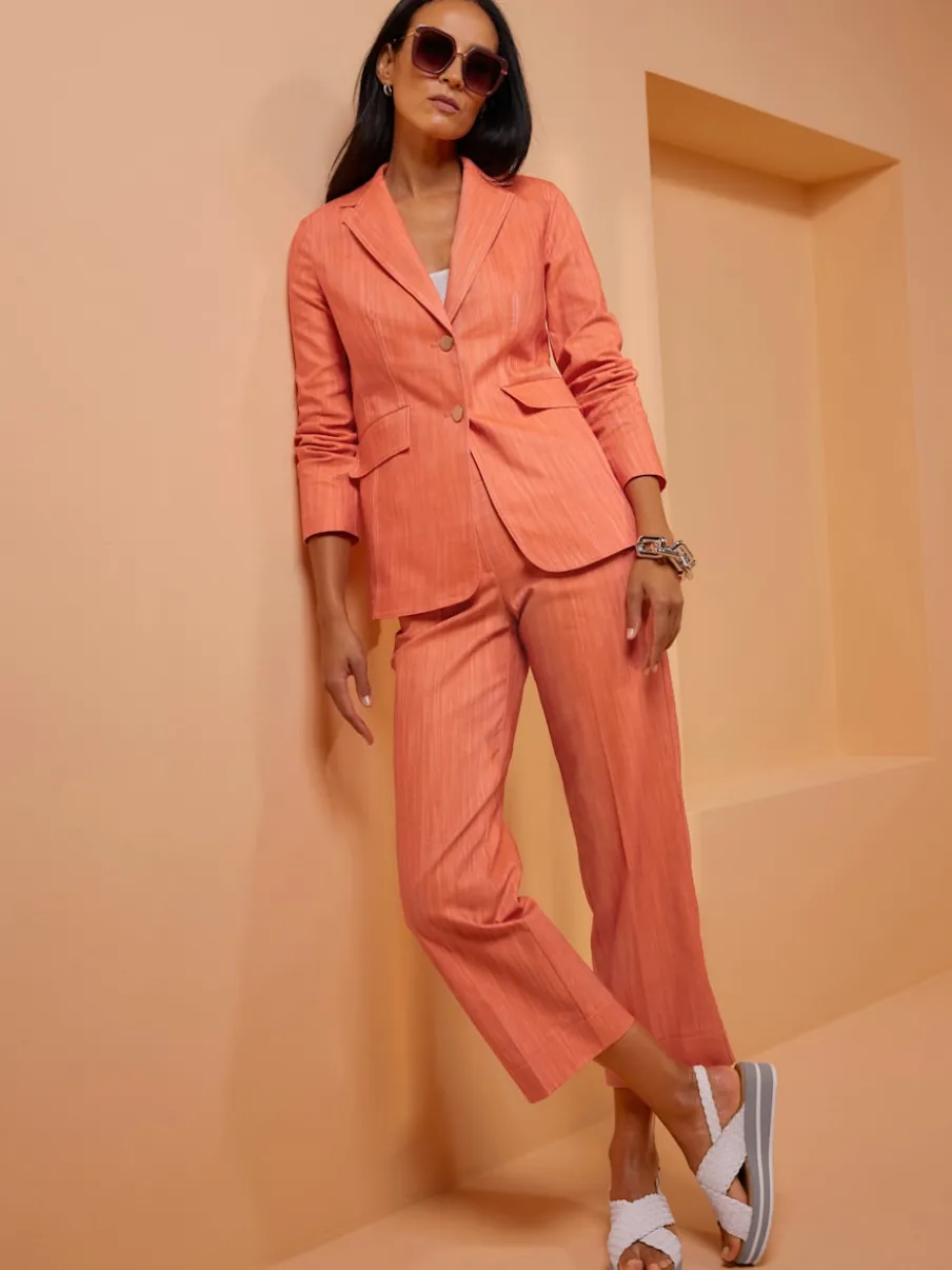 Pantalons larges plissés en denim avec poches latérales