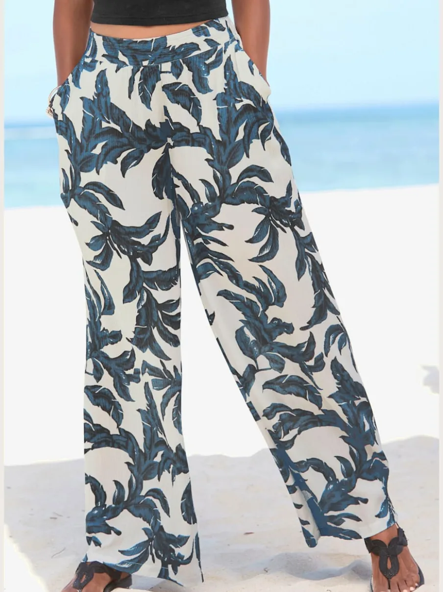 Pantalons légers à ceinture lisse avec poches fendues