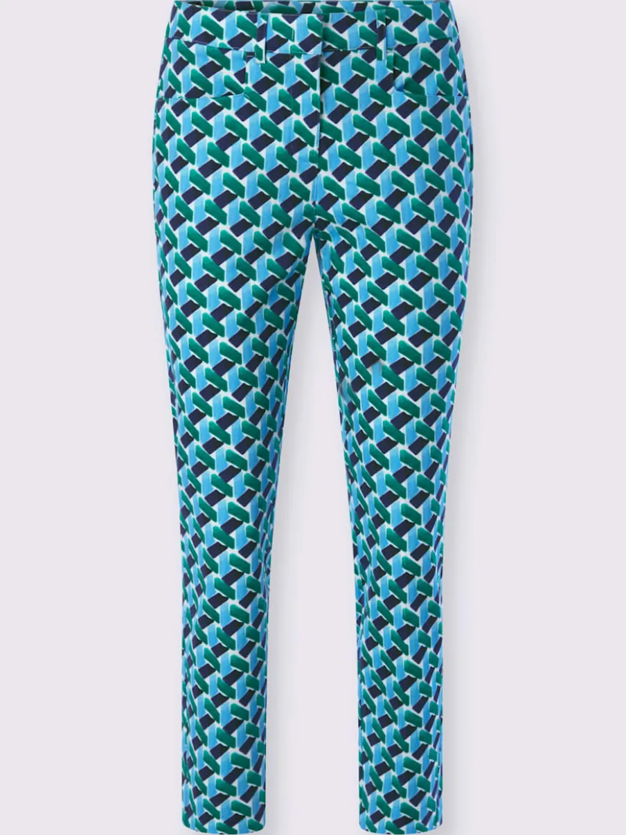 Pantalon slim avec poches et motif géométrique