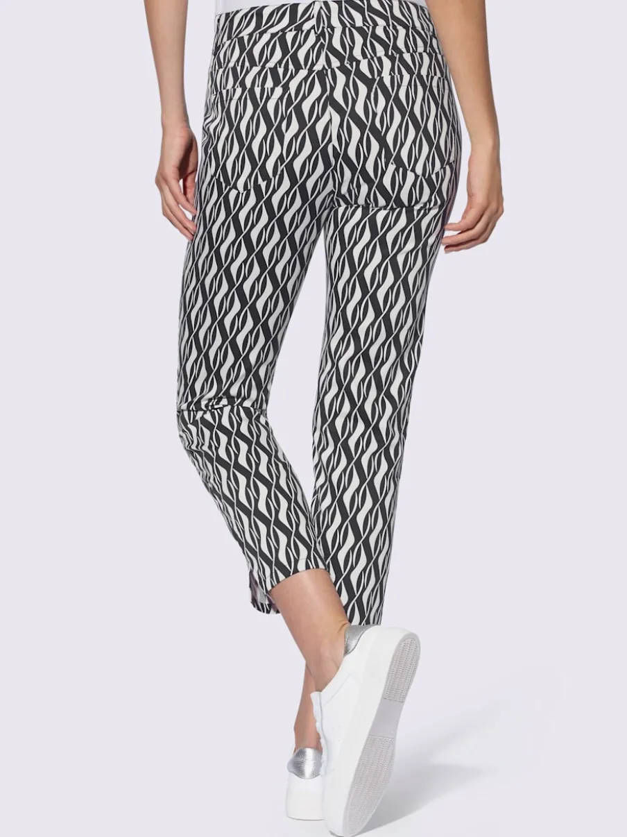 Pantalon slim fit imprimé graphique longueur 7/8