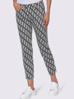Pantalon slim fit imprimé graphique longueur 7/8
