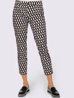 Pantalon slim à imprimé graphique et poches fendues