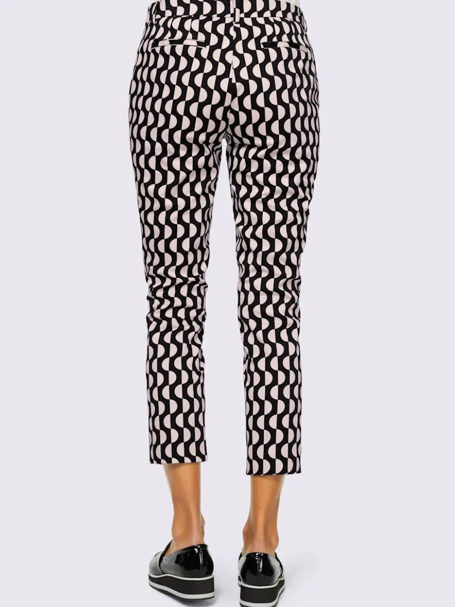 Pantalon slim à imprimé graphique et poches fendues