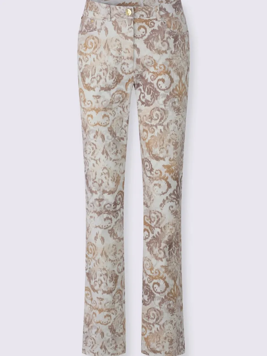 Pantalons à motif décoratif en satin de coton