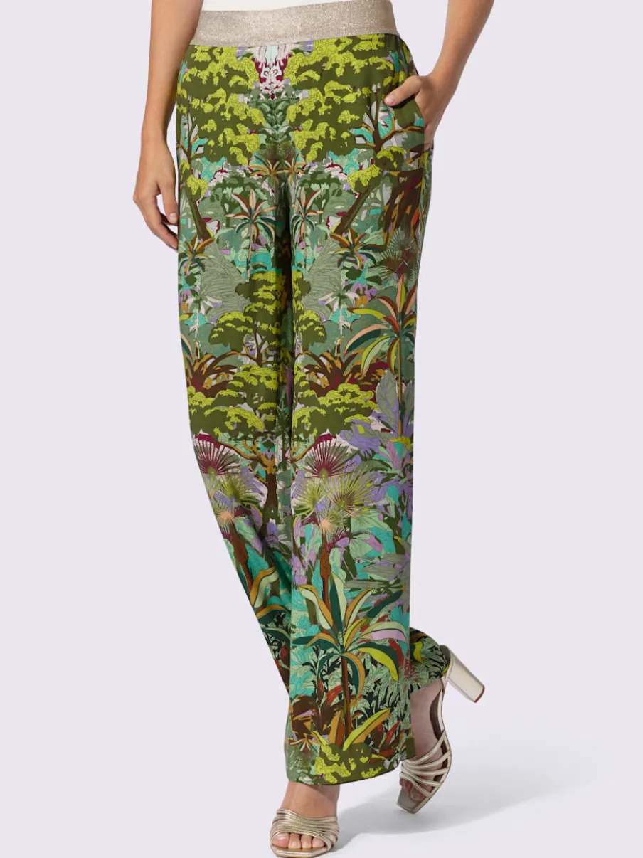 Pantalons à motif jungle avec ceinture élastique confortable