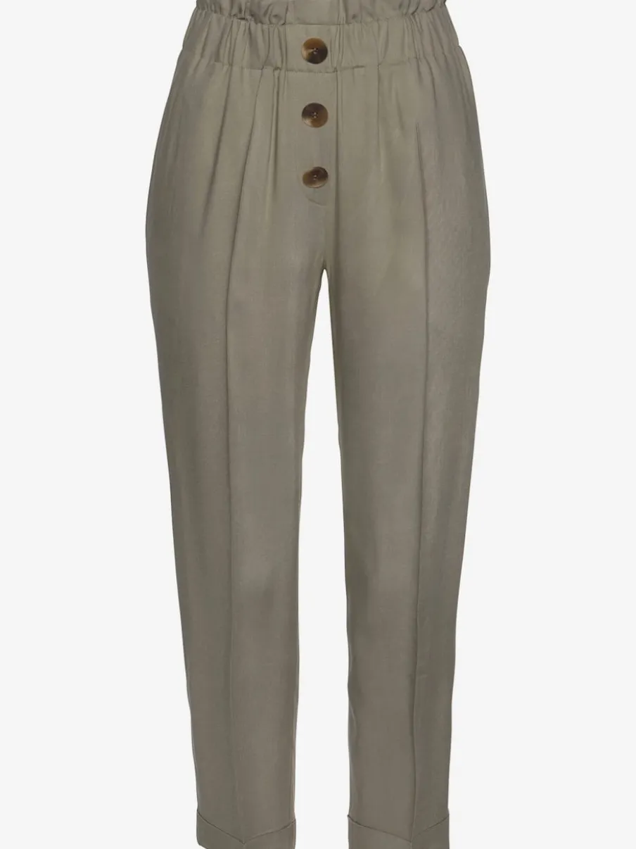 Pantalons paperbag légers avec taille élastique et poches