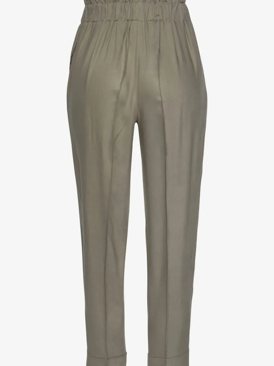 Pantalons paperbag légers avec taille élastique et poches
