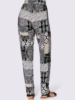 Pantalons patchwork légers avec taille élastiquée et poches