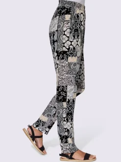 Pantalons patchwork légers avec taille élastiquée et poches