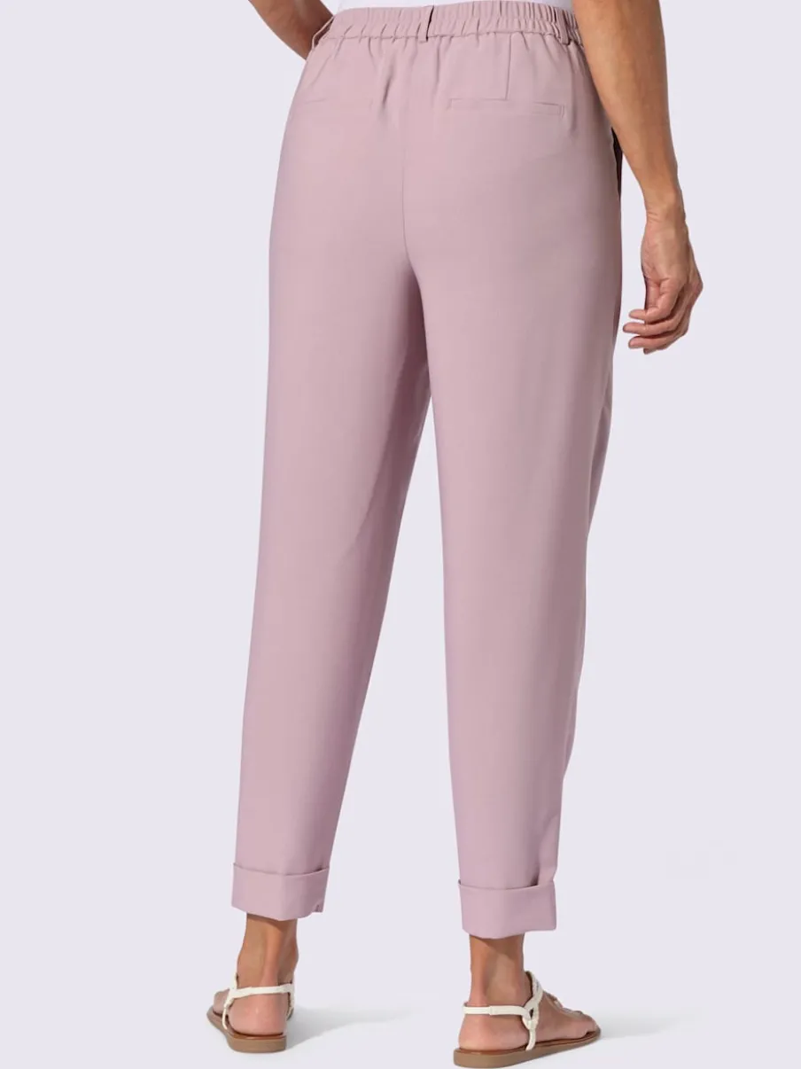 Pantalons à pinces avec ceinture élastique et poches