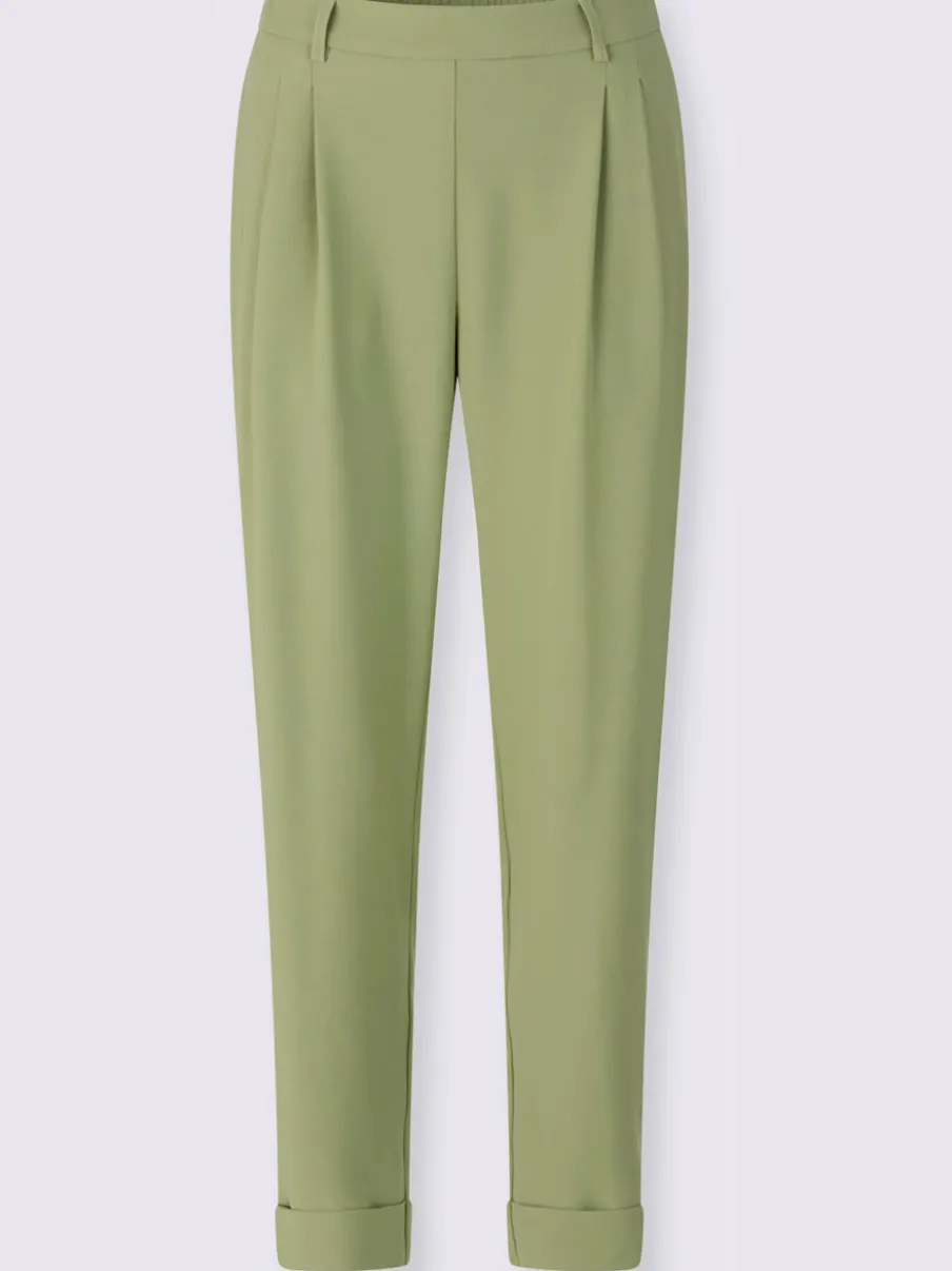 Pantalons à pinces avec ceinture élastique et poches