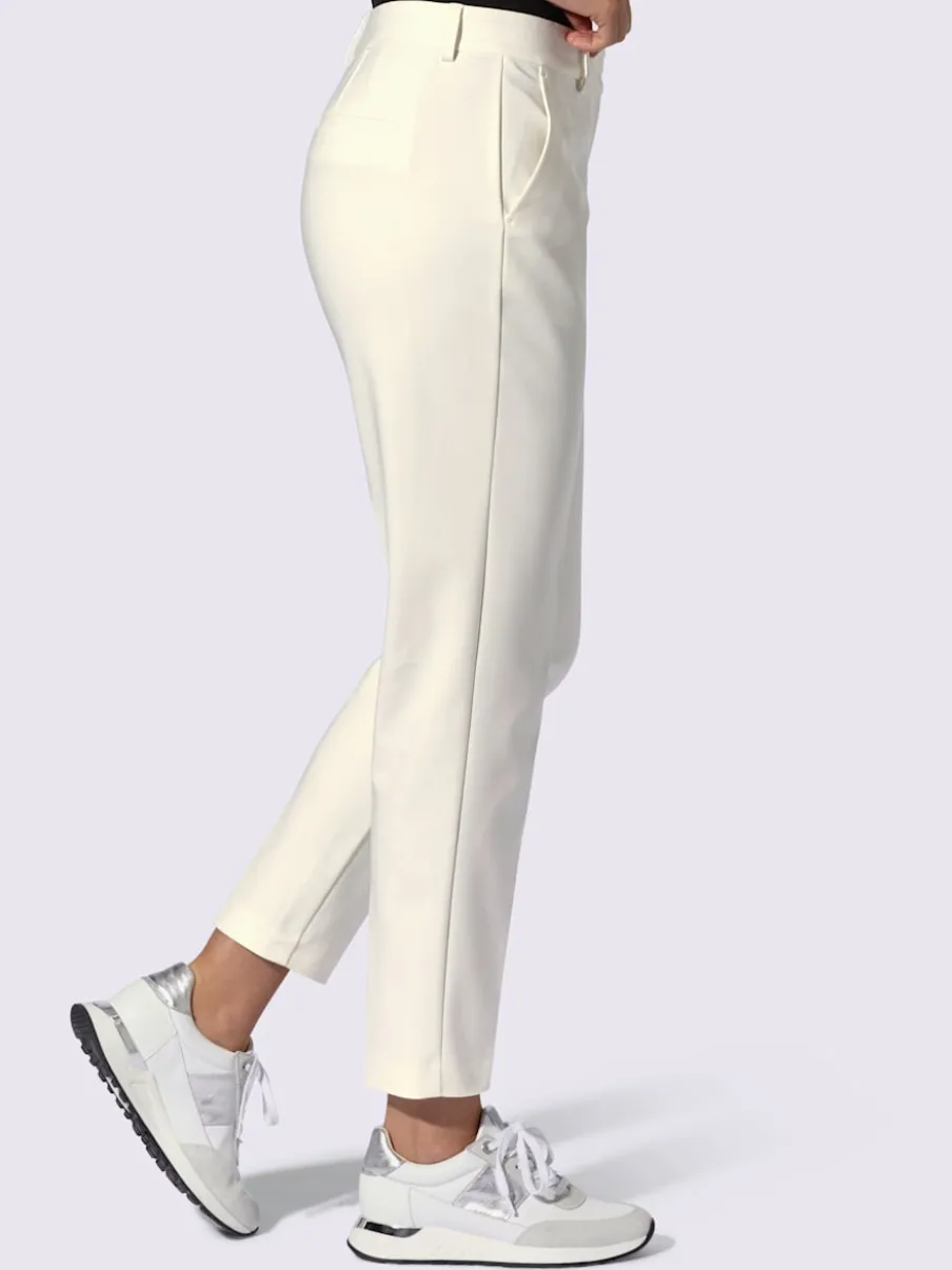 Pantalons à plis repassés avec ceinture élastique invisible