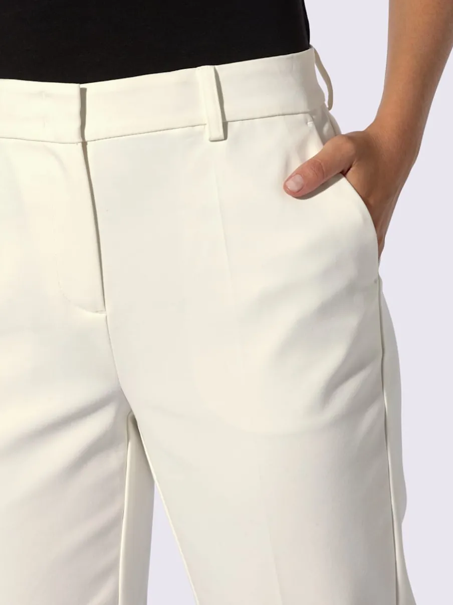 Pantalons à plis repassés avec ceinture élastique invisible