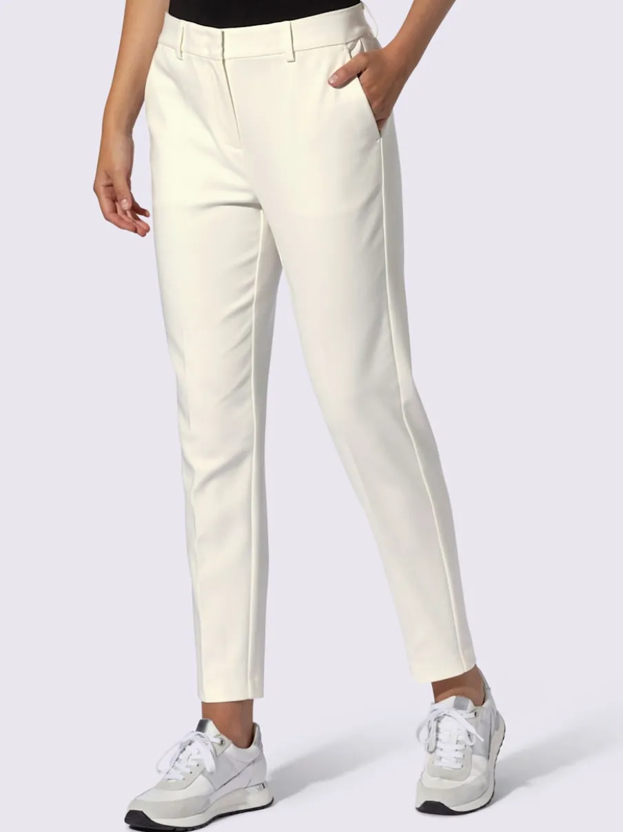 Pantalons à plis repassés avec ceinture élastique invisible