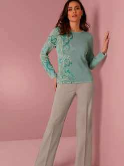 Pantalons plissés en lyocell doux avec ceinture extensible